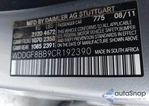 2012 Mercedes-Benz C 300 Sport 4Matic z USA, uszkodzony, nr VIN WDDGF8BB9CR192390